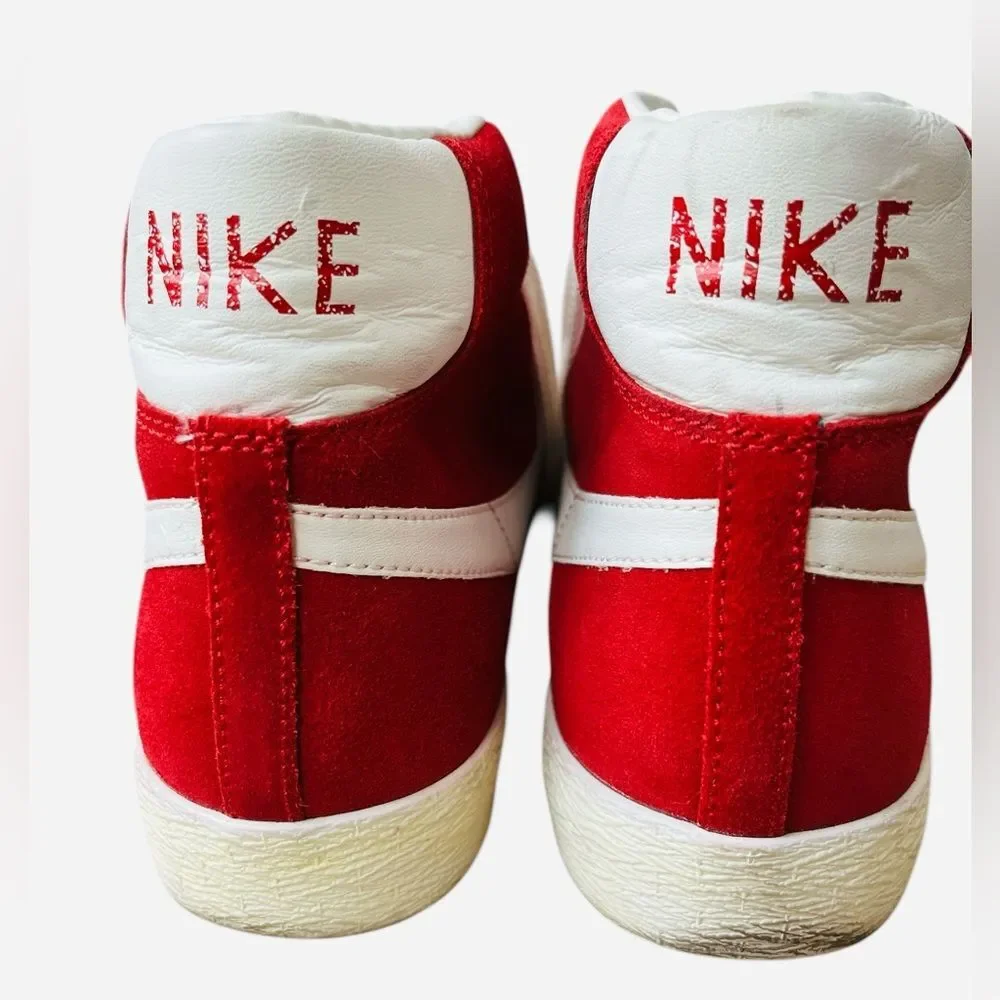 Nike Blazer High Top Sneakers Men’s Size 9.5 Crimson Red Suede Retro Classic
